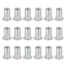 MECCANIXITY 18Pcs M4 Rivet Nut 304 Stainless Steel Rivet Nut Tool Hardware Nuts Suitable for Furniture, Decoration in Nuts Bolt Fastener, Silver