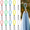 15 Pcs Towels Clips with Hanging Loop, Hanging Towel Clip