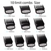 Guards Cutting Guides Professional Comb Set，10 Pcs Black Hair Cutting
