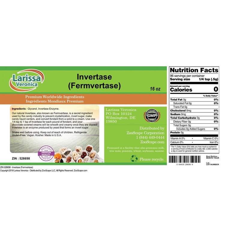 Invertase (Fermvertase) (16 oz, ZIN: 528698)