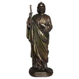 US 8.25 Inch Saint Jude Cold Cast Decorative Figurine, Bronze Color