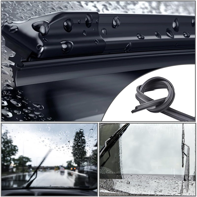Pack of 4 80 cm Windscreen Wipers Rubber, Universal Car
