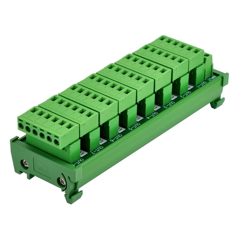 DIN Rail Mount 10A/300V Pluggable Screw Terminal Block Distribution Module