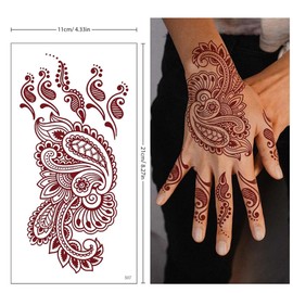 CATOR 10 Sheets of Henna Tattoo, Large Unique Black Temporary Tattoo, for Women, Mandala DreamCatcher Tattoos, Adult Stickers, Body Art, Arm Tips, Fake Tattoos