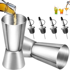 6 Piezas Jigger, Jigger 1 y 2 Oz, Muy Adecuado Para Bares y Familias, Es Un Utensilio Necesario Para Bares Familiares o Lugares Profesionales Para Perseguir La Precisión De Los Cócteles