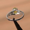 LUO 925 Sterling Silver 1.33 CT Peridot Ring Oval Shaped