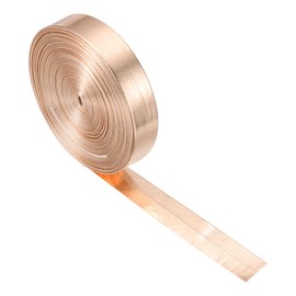 MECCANIXITY Faux Leather Strips 0.6" Wide 197" Long Metallic Flat PU Leather Belt Strip Cord Soft Straps for Crafts DIY Sewing Traction Ropes, Rose Gold