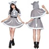 Clear Stone Miminoel Women's Cosplay Okami Cape Santa, Gray