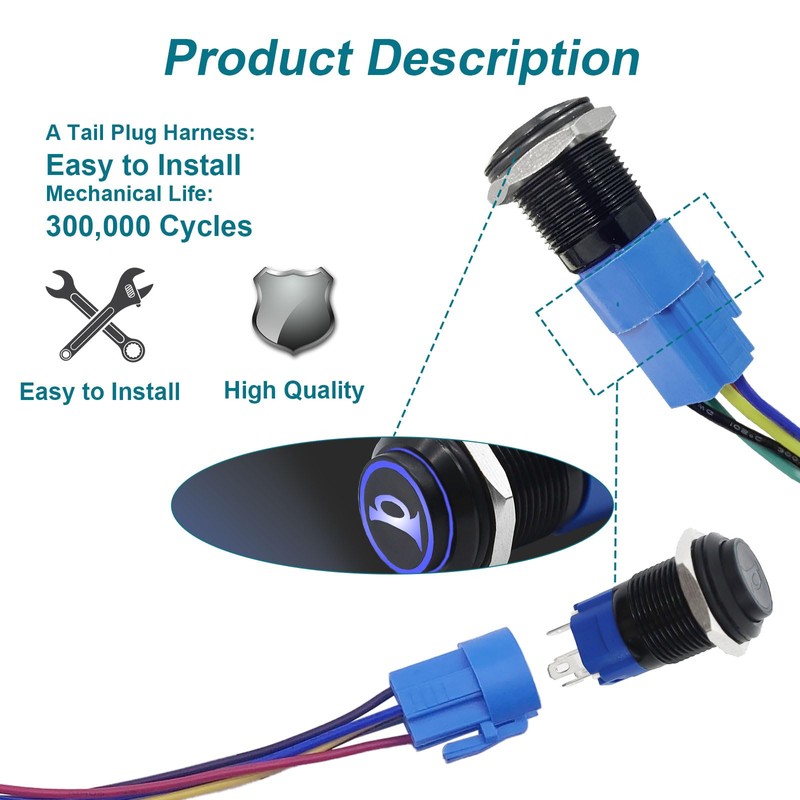 GEPHYNM Horn Button, Momentary Push Button Switch, Horn Switch for