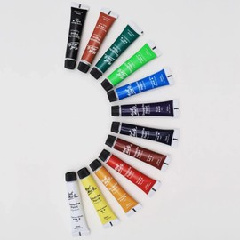 Mont Marte Gouache Set - 12 Pieces, 12ml Tubes - Ideal for Gouache Painting - Brilliant, Lightfast Gouache Colours with Great Coverage