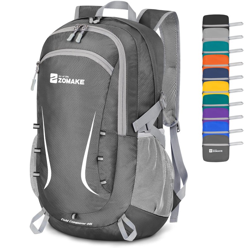 ZOMAKE 40L Foldable Backpack Lightweight Rucksack,Packable Small Backpacks Water Resistant