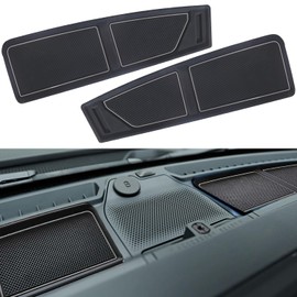 LOCOY Dash Cover Tray for Ford Bronco Accessories 2021-2023 2024 2025, Dashboard Compartments Mat, Anti-Slip Silicone Insert, Anti Dust Interior Dash Pad Liner for Bronco 2/4-Door (2pcs, Gray Trim)