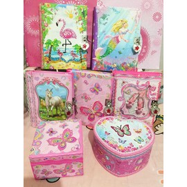 DUDUBUY Magic Unicorn Diary with Lock for Kids Little Girls Diaries 5.25.x7x1 300 Pages Lined Girls Journal Cute Secret Notebook With Lock 2 Keys for kid Writing Drawing Unicorn Gifts for Age 5-10