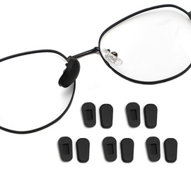 5 Pairs Slip-on Nose Pads Covers,Soft Silicone Eyeglasses Nosepads Anti-Slip Glasses Nose Piece,Eyewear Protective Covers Eye Pads for Glasses Sunglasses(5Pairs,Black, S Size)