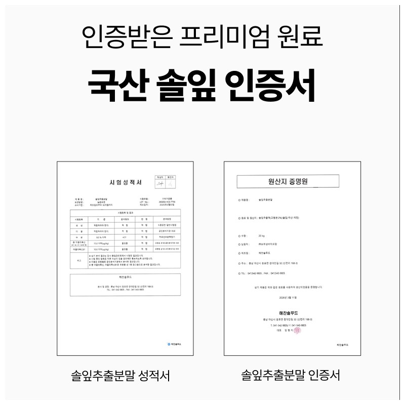 Dr. NUGA 국산 솔잎 추출물 솔로몬 정, 120회분, 2세트 Dr.