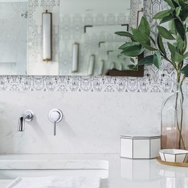 Wall Mount Bathroom Faucet, ARCORA Chrome Bathroom Sink Faucet, Single Handle Vanity Faucet, Swivel Spout Basin Faucet with Rough-in Valve