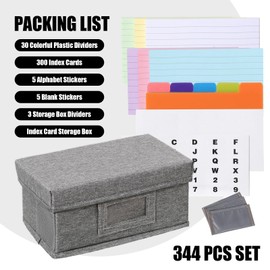 Qozary Index Card Holder 3x5 - Index Card Box With Dividers, Index Card Organizer Case, Foldable Flash Card Holder, 1000+ Card Capacity Box With Lid - Perfect For Long-Term Card Storage