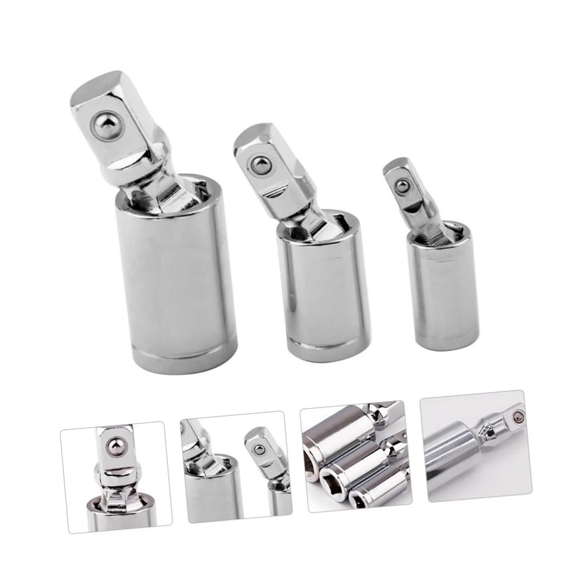 jojofuny 3pcs Drive Joint Socket Adapter Set Universal Swivel Socket
