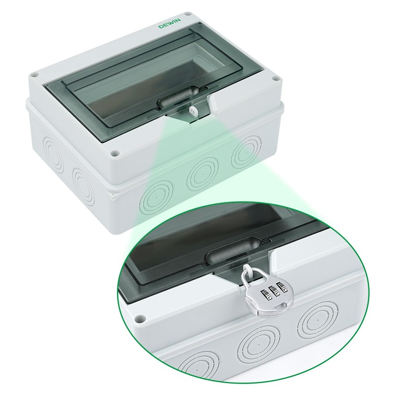 DEWIN Surface-Mounted Distribution Box, IP65 Waterproof, Outdoor Fuse Box, Surface-Mounted,