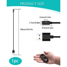 YUEWEESER Charger for Xiaomi Mi Band 8, 100cm USB Charging Cable Compatible with Band 9 8 PRO Smart Sport Watch Replacement Cord Accessories, Black, 1 Pack 3.3Ft