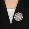 Rhinestone Flower Brooch Pin for Women Sparkling Large Crystal Flower