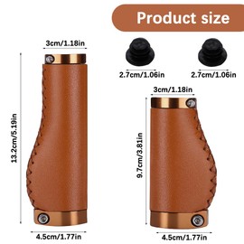 Greyoe Ergonomic Bicycle Grips - Handlebar Grips Bicycle Grips, Shock Absorbing and Non-Slip Aluminium Double Lock for 22 mm MTB Mountain Bike, Electric Bicycle, BMX, Folding Bike etc. (Brown)