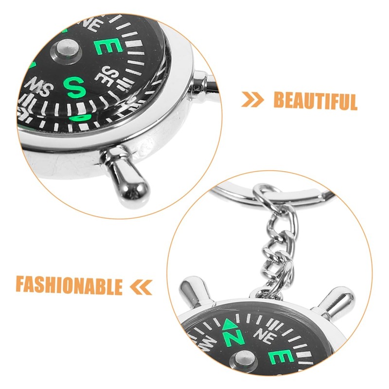 Gatuida Mini Compass Keyring Portable Hiking Navigation Tool Durable Design