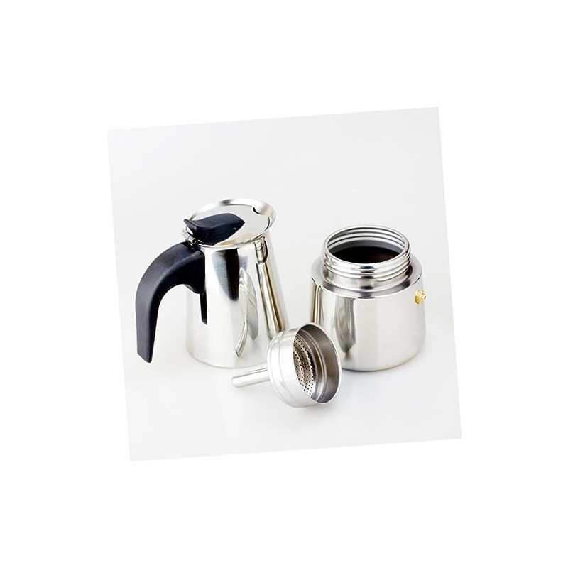 Cafetera de Acero Inoxidable para Moka, 200ml, Uso Doméstico