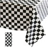 137*274cm Black and White Checkered Disposable Table Cloth Table Covers,Party