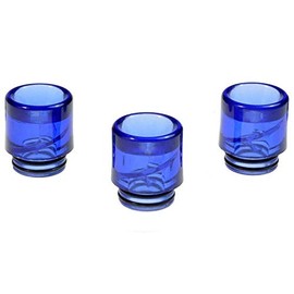 Armerah Anti Spit Back 810 Drip Tip eCig Mouthpiece Short/Wide Plastic/Opaque 3 Pack Blue