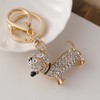 SHIDXIB 2Pcs Elegant Sparkling Dachshund Bag Charm Chic Keychain for