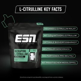 ESN Ultrapure L-Citrulline, 500 g Bag, 100 Servings, Vegan, Made in Germany