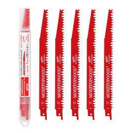 MORETOPGOOD Wood Pruning Reciprocating Saw Blades, 9 Inch Saw Blades for Trees Wood Cutting, Wood Saw Blades (5 Pack/5TPI)