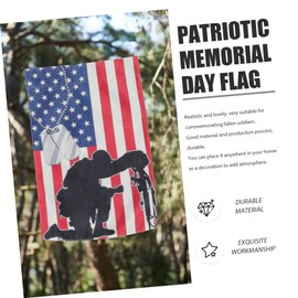 Kisangel 3pcs Independence Day Garden Flag Solar Decor for Outdoor Patriotic Memorial Day Decor