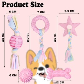 OUOQI Pack of 5 Puppy Toy Set, Puppy Toy with Ball and Cotton Ropes, Chew Toy Puppy, Chew Toy for Dogs, Dog Toy, Puppy Toy, Durable Interactive Chew Toy