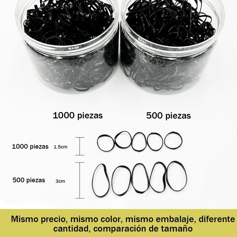 Mythya 1000 Piezas Ligas para Cabello, Niña Goma de Pelo
