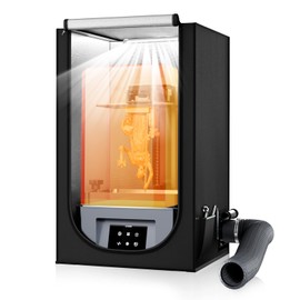 Resin 3D Printer Enclosure with Ventilation Kit & LED Light, 3D Printer Vented Enclosure Tent Eliminate Odors Dustproof Isolate Noise, for Creality Anycubic Elegoo Series LCD Resin UV 3D Printers