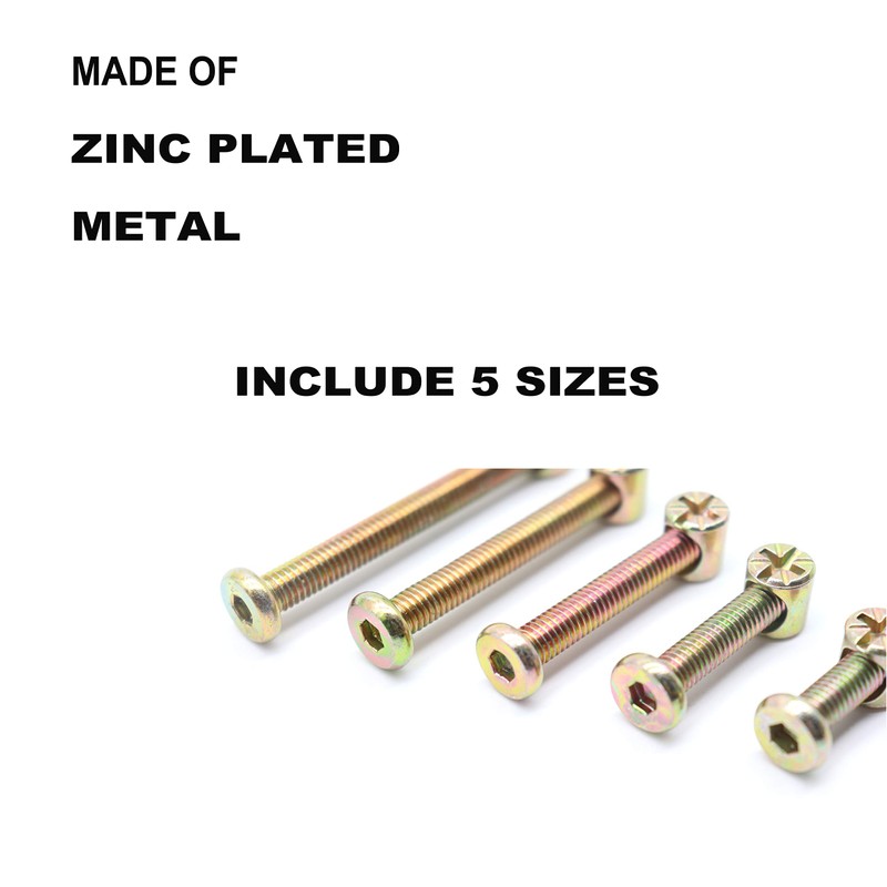 binifiMux Crib Hardware Screws, 70 Pcs M6 Furniture Barrel Nut