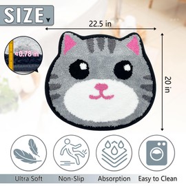 Hexagram cat Bathroom Rug