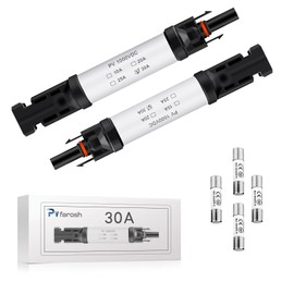 Pvfarosh 30A Solar Fuse Connector IP68 Waterproof 1000V in-line Fuse Holder 30A Male and Female Connector Waterproof in-Line Fuse Holder (Contains 4 fuses + 2 Solar Fuse Holders)… (30A)