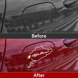 Car Emblems Decorations Universal Trim Sticker Compatible with Alfa Romeo 4C 147 156 166 159 Giulietta Giulia Spider GT Stelvio Accessories (Style Black)