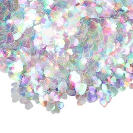 Copos de Purpurina para Uñas Pegatina de Lentejuelas para Decoración de Uñas Calcomanías de Lentejuelas para Uñas Brillantes en Forma de Corazón, 50 G Copos de Purpurina para Maquillaje Decoraciones D