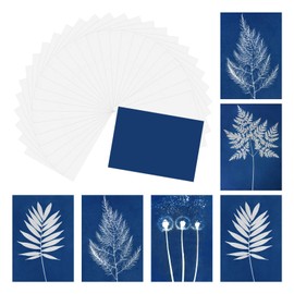 MECCANIXITY Cyanotype Paper, 12 Sheet Sun Print Paper Kit High Sensitive White Crafts for Adults DIY Project Art, 5.8x4.1 Inch (A6)