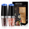 MOVNO 2Pcs Gravity Electric Salt and Pepper Grinder Set, Battery