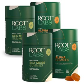 Root Labs 10-1 Alpha & Seamoss Combo | 100% Himalayan Shilajit Gummies | Sea Moss | KSM-66 Ashwagandha | Maca Root | Black Seed Oil | No Added Sugar | 60+60 Individually Wrapped Supplements:_2 Pack