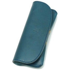 Prof Line Tochigi Leather, Japanese Glasses Case, Genuine Leather, Slim, Soft, Men's, Women's, Flower pale green