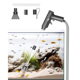 AQQA Aquarium Gravel Cleaner, 4-in-1 Upgrade Suction Power Manual Fish Tank Gravel Vacuum Cleaner Tools for Aquarium Water Changer with Water Flow Adjustment Use for Fish Tank Cleaning Gravel Sand