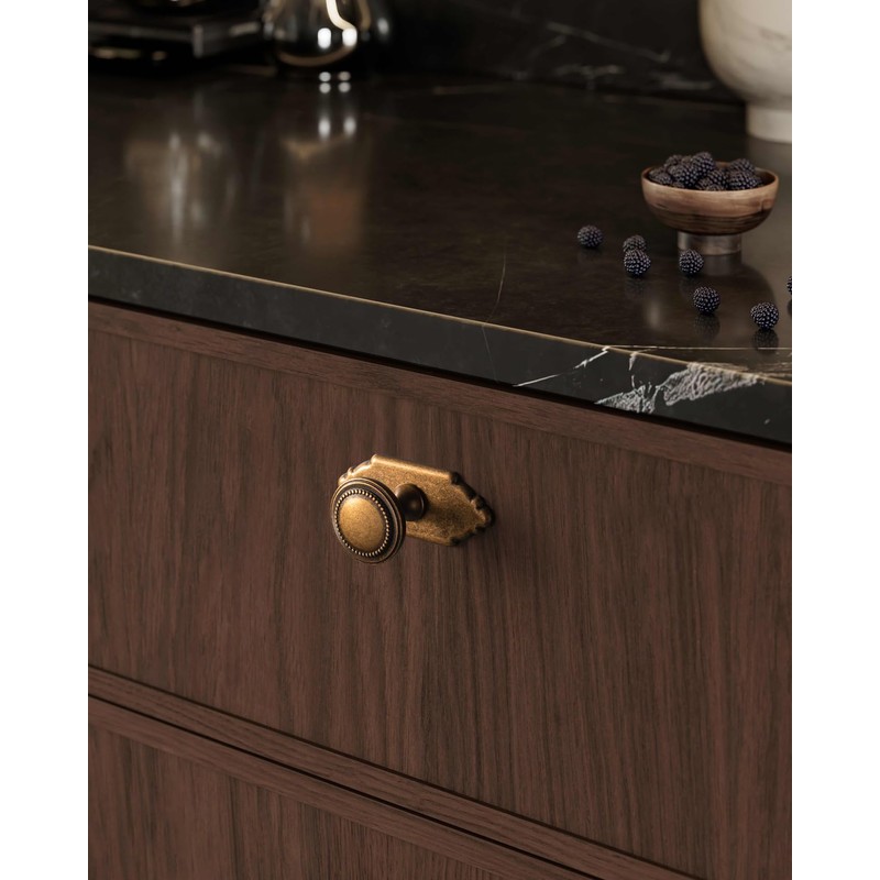 Goo-Ki Antique Brass Cabinet Knobs with Backplate Zinc Alloy Kitchen