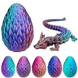 TechHorizonSSU 3D Printed Dragon Egg, 16.5'' Articulated Dragon Crystal Dragon, 3D Printed Fidget Toys for Kid Boy Girls, 3D Printing Dragon for Home Office Decor Executive Desk Toys