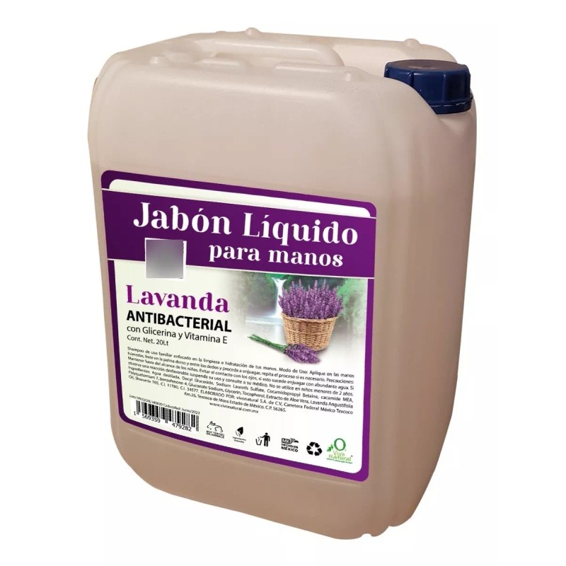 VIVONATURAL Jabón Líquido Para Manos Lavanda 20 Litros Vivonatural